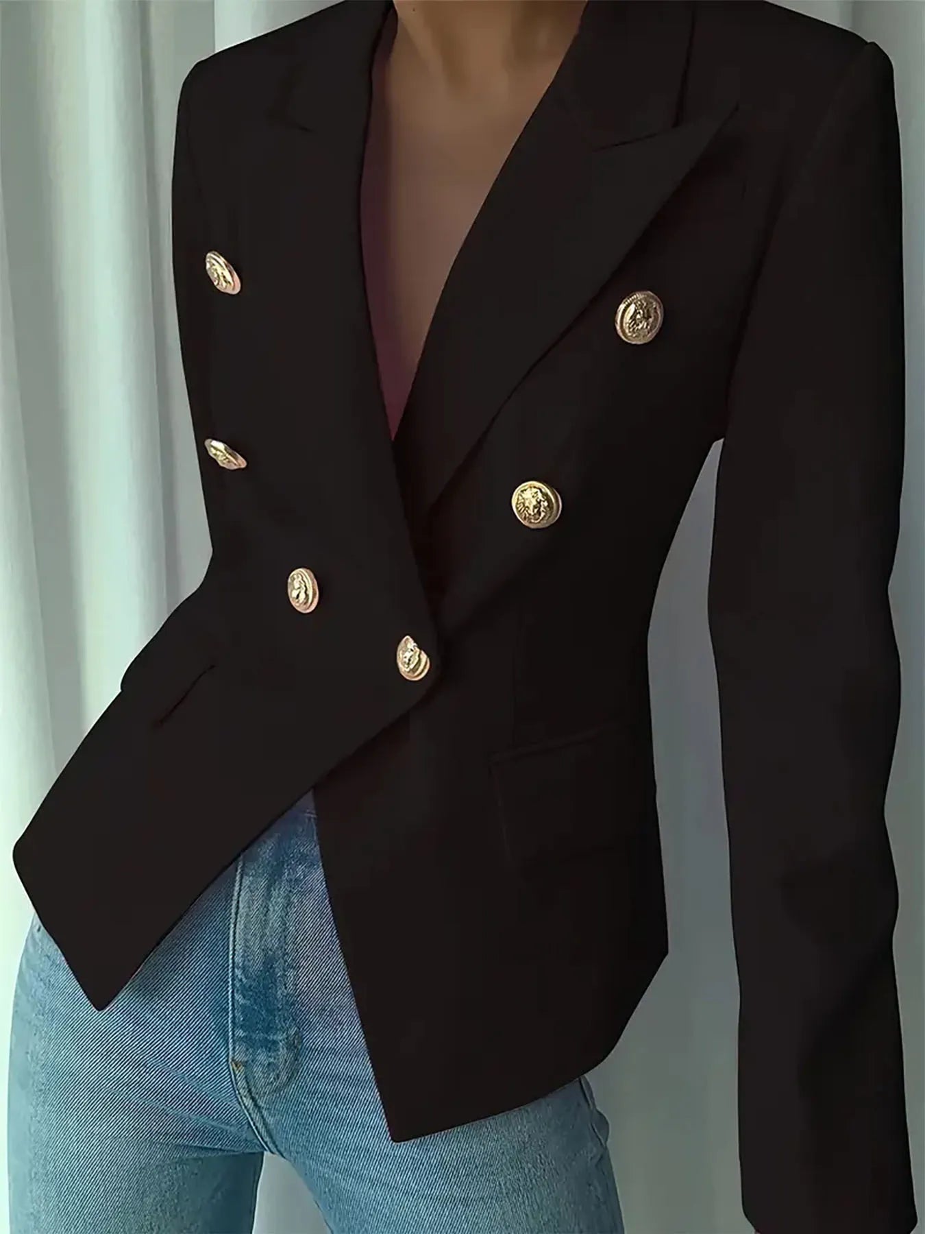 Decor Button Lapel Collar Blazer - DicartluzeDicartluze6f51312d282246ef884f3b99e1280db4 - Max - Origin
