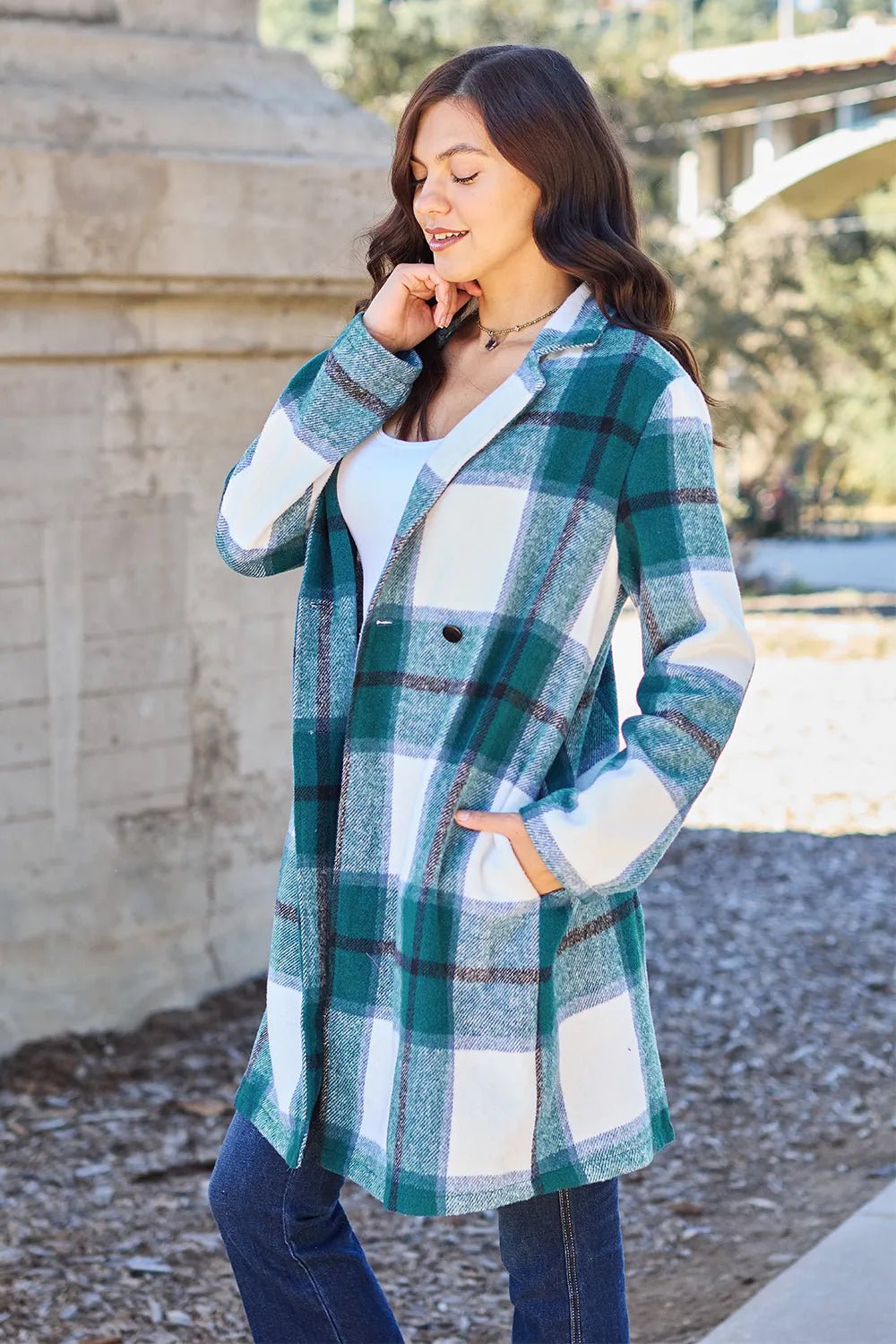 Double Take Full Size Plaid Button Up Lapel Collar Coat - DicartluzeDicartluze6c0cc1dee48843e685f4d00883b23aee - Max