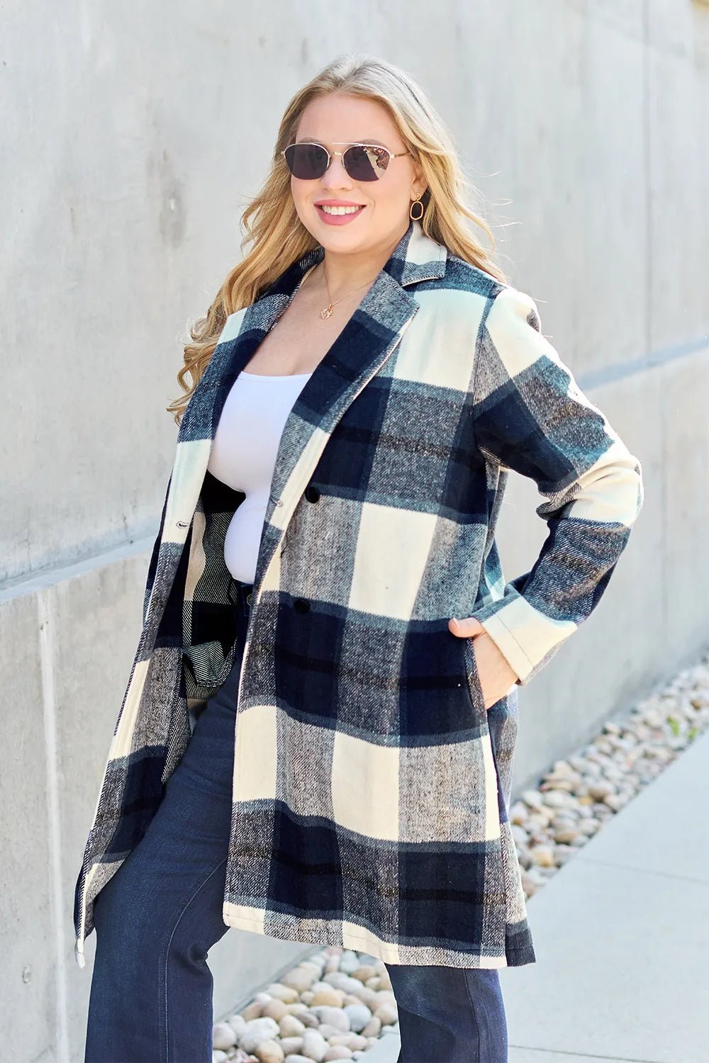 Double Take Full Size Plaid Button Up Lapel Collar Coat - DicartluzeDicartluze2a59e565 - 5ff1 - 4988 - 9e23 - 6ac38552873c - Max
