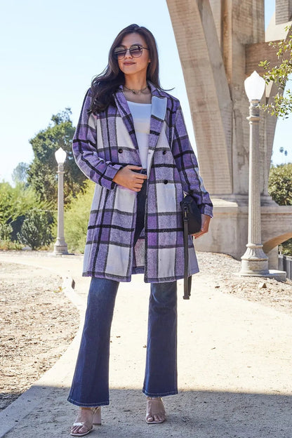 Double Take Full Size Plaid Button Up Lapel Collar Coat - DicartluzeDicartluze8a6895d9bf5c4c6caf034a3e0fcd96a4 - Max