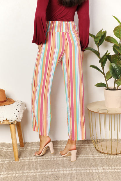 Double Take Striped Smocked Waist Pants with Pockets - DicartluzeDicartluzeed5a7d73ece64ebdae76f7adaad5110a - Max