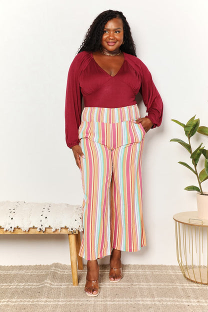 Double Take Striped Smocked Waist Pants with Pockets - DicartluzeDicartluze7c610007fa6c4cf7a8c15c9759bd452e - Max