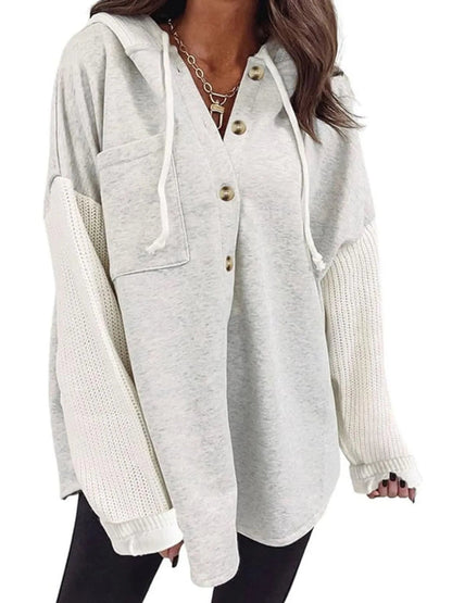 Drawstring Button Front Hoodie - DicartluzeDicartluze51e7be5a - c703 - 46d5 - b1f6 - c90fa31f1cdd - Max - Origin