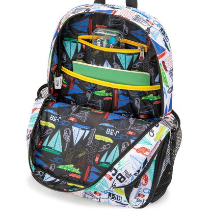 Kids Backpack | 16" Tall | Sailboats