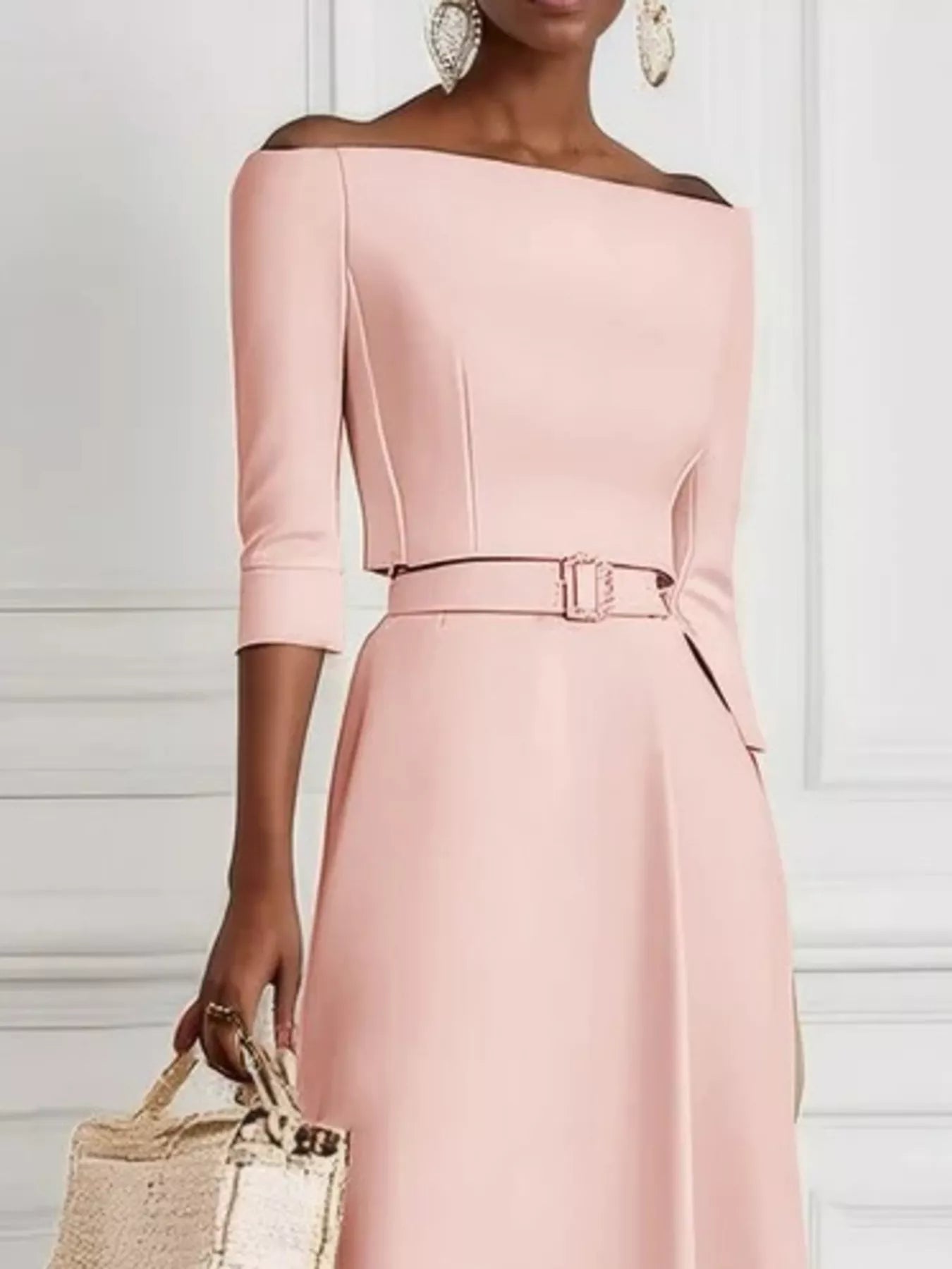 Elegant Off - Shoulder Belted Maxi Dress - DicartluzeDicartluze3bf2e49f6670482d9b1c75a138c4d02c - Max - Origin