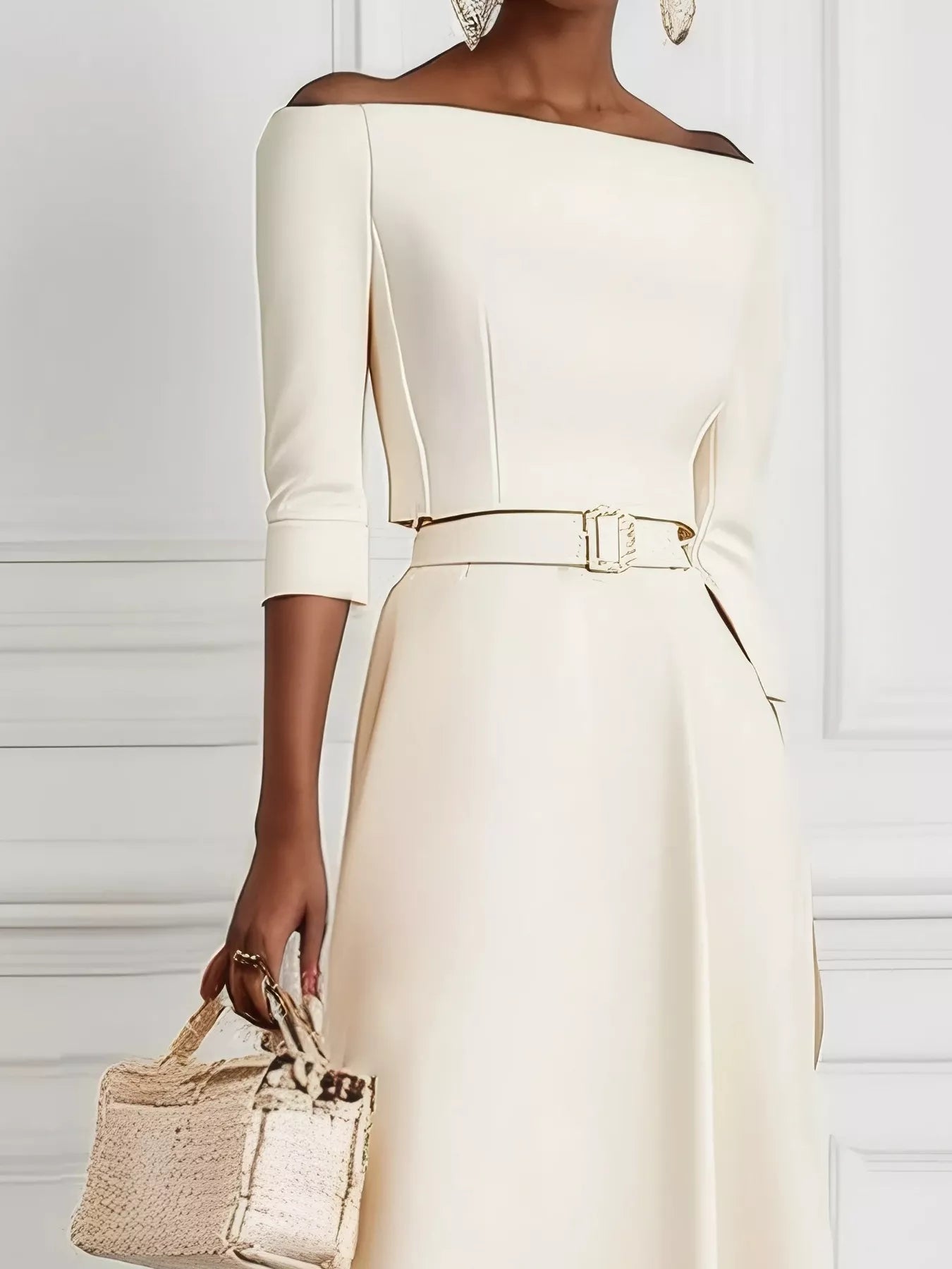 Elegant Off - Shoulder Belted Maxi Dress - DicartluzeDicartluzed9ca5f30a67340d0a1e968406cdd7814 - Max - Origin