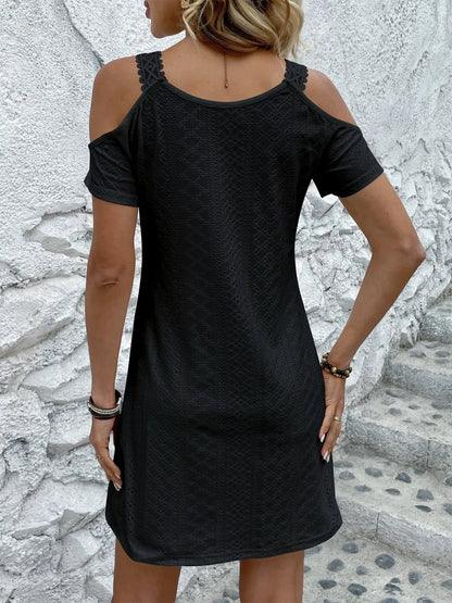 Eyelet V - Neck Cold Shoulder Mini Dress - DicartluzeDicartluze8f9f6167 - 4506 - 4cad - 9925 - 4ee653c7b9ea - Max