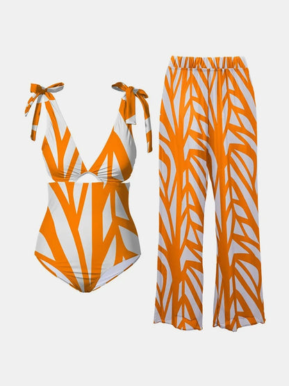 FAM - FAM Printed Tie Shoulder Swimwear and Pants Swim Set - DicartluzeDicartluze3ae39a65 - d0ab - 4c2c - 93cd - a001aeff1a2f - Max