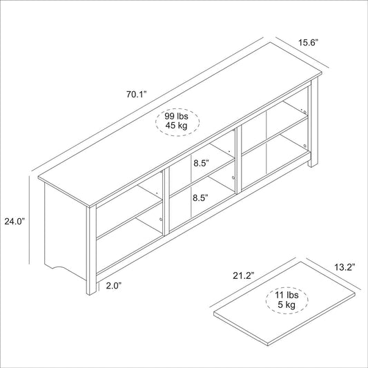 Farmhouse TV Stand in Grey Oak with Brown Wood Finish Top for TVs up to 70 - inch - DicartluzeLiving Room > TV Stands and Entertainment CentersDicartluzeFarmhouse TV Stand in Grey Oak with Brown Wood Finish Top for TVs up to 70 - inch