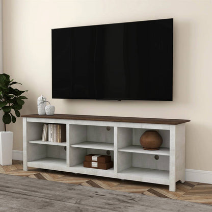 Farmhouse TV Stand in Grey Oak with Brown Wood Finish Top for TVs up to 70 - inch - DicartluzeLiving Room > TV Stands and Entertainment CentersDicartluzeFarmhouse TV Stand in Grey Oak with Brown Wood Finish Top for TVs up to 70 - inch