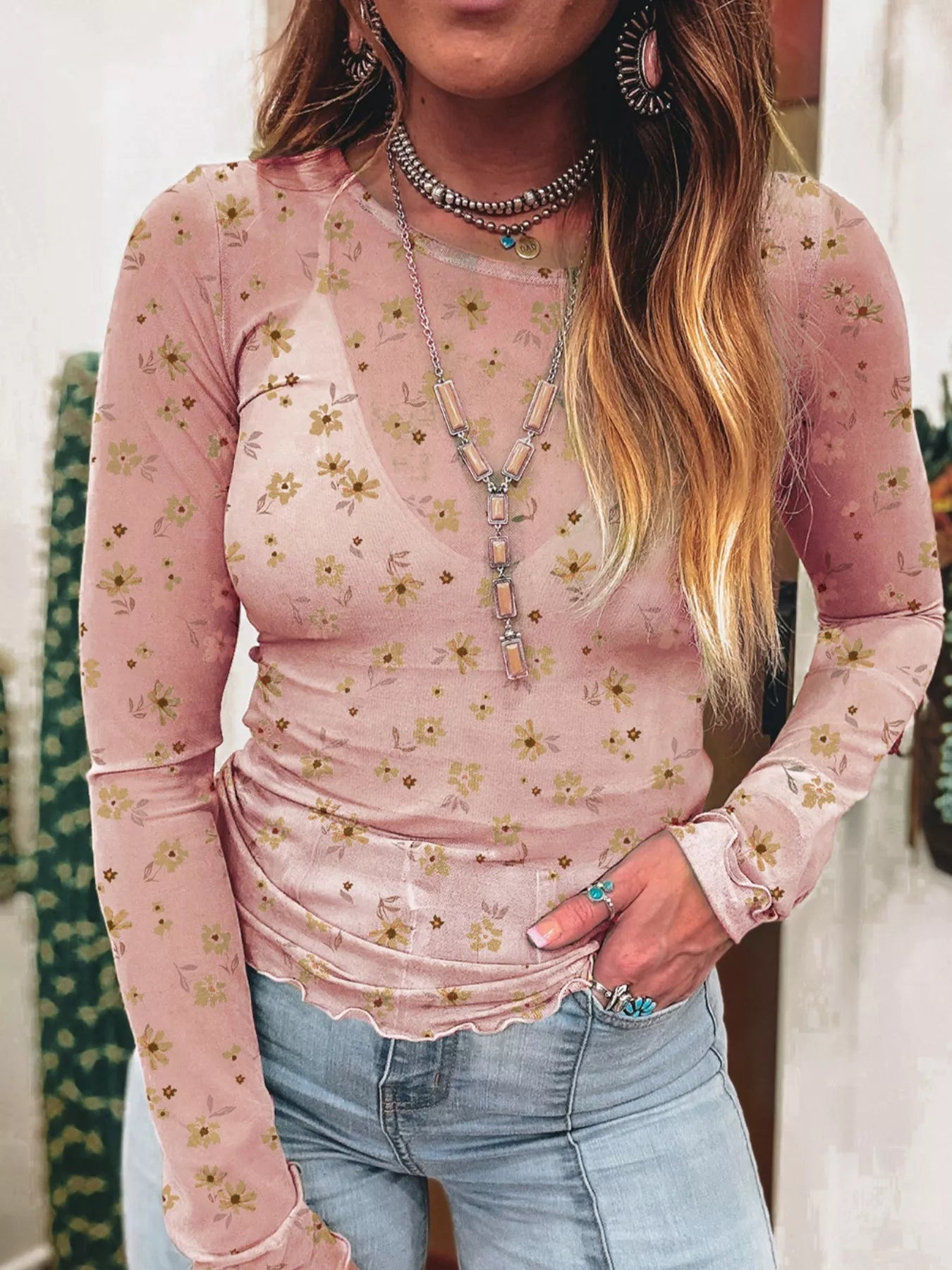 Floral Print Long Sleeve Mesh Blouse - DicartluzeDicartluze592b3e38 - fa50 - 4bb6 - b5e6 - 91876f7a2b87 - Max - Origin