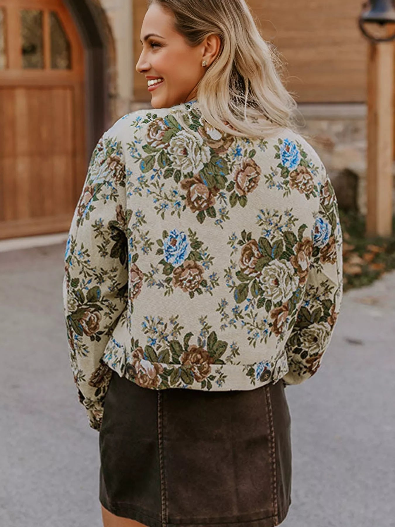 Floral Print Zip Up Contrast Collared Jacket - DicartluzeDicartluze42c526e978124305899daa246e4fc02b - Max - Origin