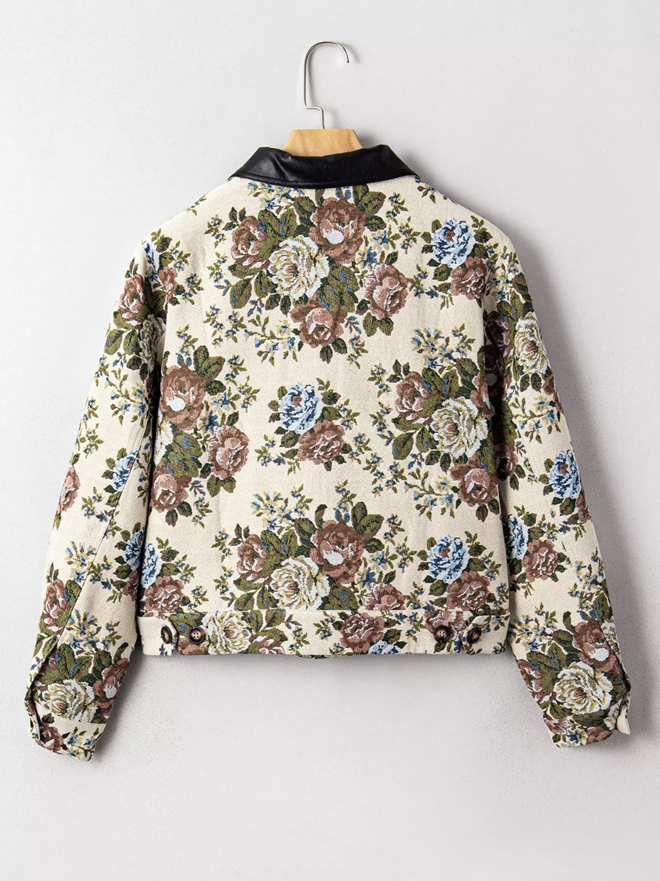 Floral Print Zip Up Contrast Collared Jacket - DicartluzeDicartluze5bdd5eef086247189f952ccfc3a3d4e5 - Max - Origin