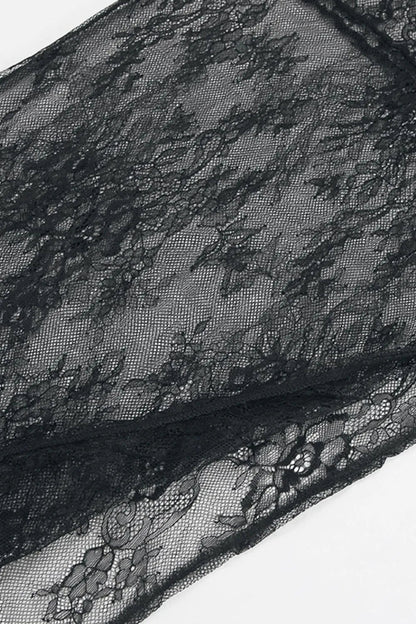 Fringe Round Neck Long Sleeve Lace Sheer Top - DicartluzeDicartluze30c5483a - c44e - 4a61 - be3c - 6942fc18004d - Max