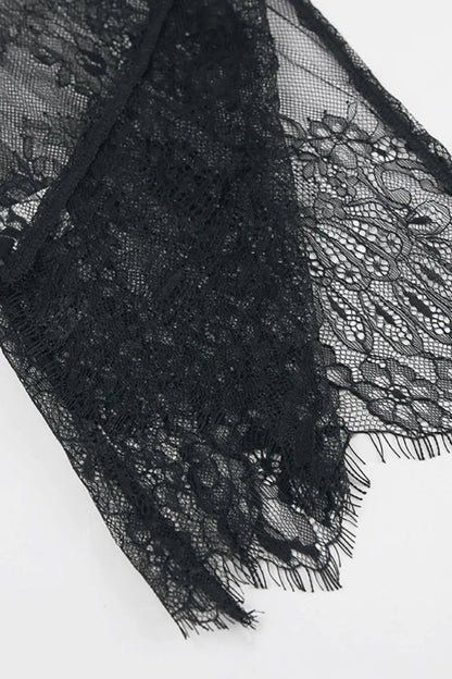 Fringe Round Neck Long Sleeve Lace Sheer Top - DicartluzeDicartluzec978c384 - cdbc - 4173 - 831e - 838474ac3d1e - Max