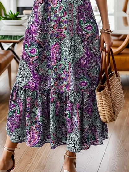 Full Size Bohemian Paisley Print Ruffle Hem Midi Dress Plus Size - DicartluzeDicartluze8c41574b - bb10 - 408a - 8251 - f590979f791b - Max - Origin