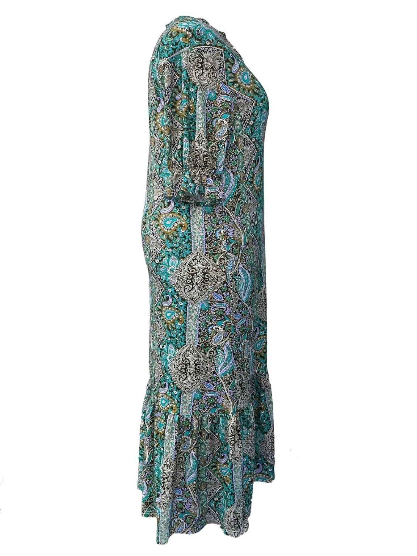 Full Size Bohemian Paisley Print Ruffle Hem Midi Dress Plus Size - DicartluzeDicartluze6ef46d1c - 5bdd - 45b8 - 9aa0 - a67c65121df1 - Max - Origin