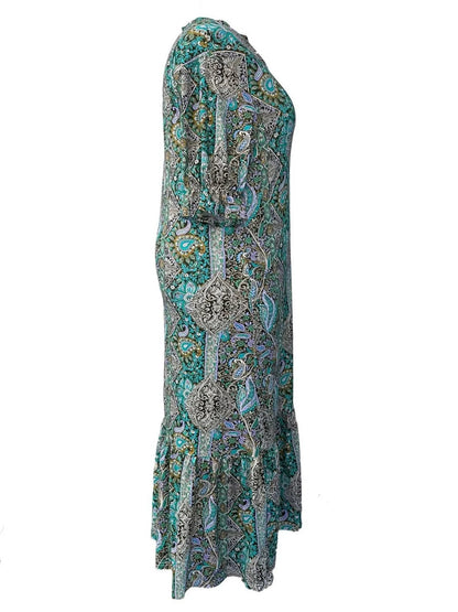 Full Size Bohemian Paisley Print Ruffle Hem Midi Dress Plus Size - DicartluzeDicartluze6ef46d1c - 5bdd - 45b8 - 9aa0 - a67c65121df1 - Max - Origin