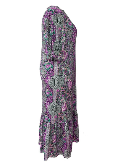 Full Size Bohemian Paisley Print Ruffle Hem Midi Dress Plus Size - DicartluzeDicartluzeb112959a - 8931 - 4657 - 8ca8 - 63f3db3b5fee - Max - Origin