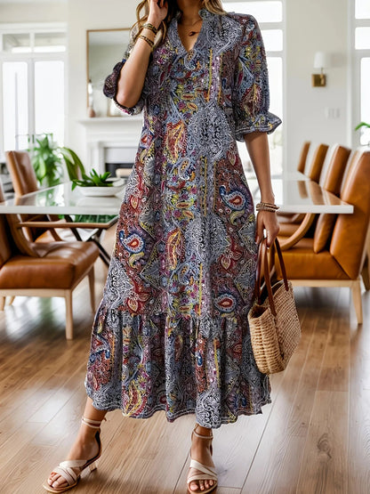 Full Size Bohemian Paisley Print Ruffle Hem Midi Dress Plus Size - DicartluzeDicartluzed7c6f7ad218c419f8f7c038b340e35ea - Max - Origin