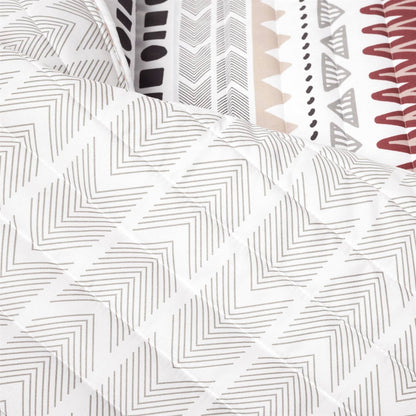 Full/Queen Lightweight Rustic Red Chevron Stripe Reversible 3 Piece Quilt Set - DicartluzeBedroom > Quilts & BlanketsDicartluzeFull/Queen Lightweight Rustic Red Chevron Stripe Reversible 3 Piece Quilt Set
