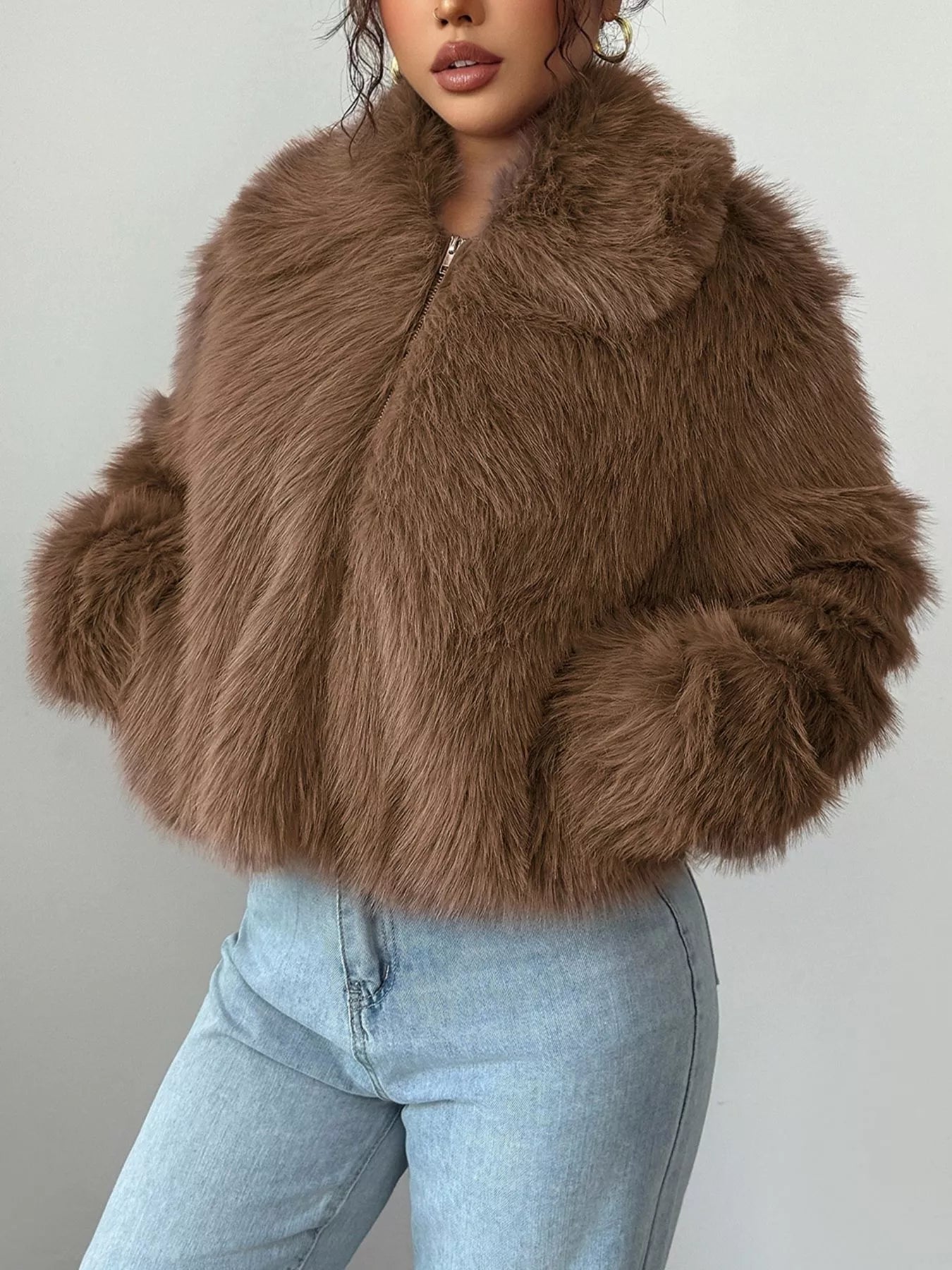 Fuzzy Zip Up Cropped Outerwear - DicartluzeDicartluze932dec11 - 2561 - 4d6e - a289 - ee4264034832 - Max - Origin