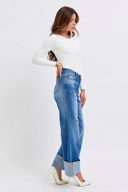 Judy Blue Full Size Distressed High Waist Wide Leg Jeans - DicartluzeDicartluze8f4eb88f - 5281 - 47f8 - 956a - cddc8a306e1b - Max