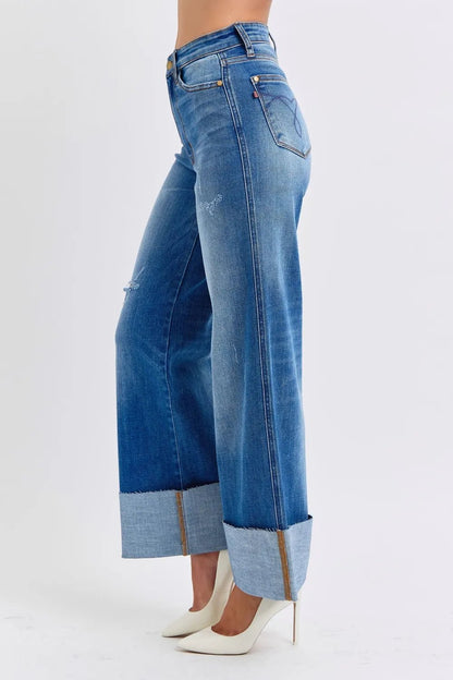 Judy Blue Full Size Distressed High Waist Wide Leg Jeans - DicartluzeDicartluze7f887cad - c3ae - 4b14 - 9cd2 - 97ee3b74cb14 - Max