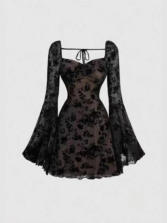 Lace Flare Sleeve Mini Dress - DicartluzeDicartluze51ff4f0c8f8840688ea535e24205170a - Max - Origin