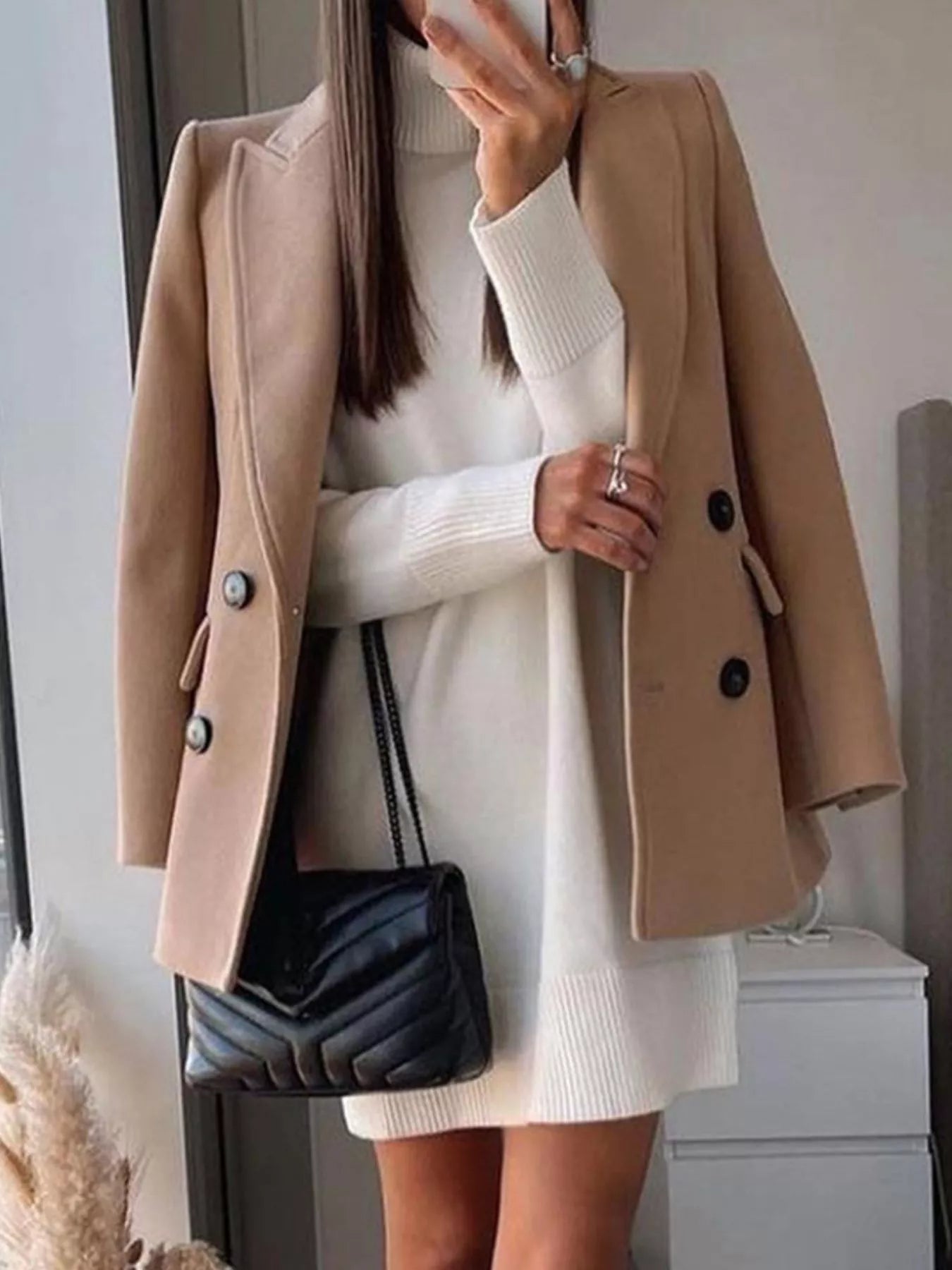 Lapel Collar Double - Breasted Blazer - DicartluzeDicartluze7a8b45c6 - a6d9 - 4673 - bc84 - 0f29b6e86f76 - Max - Origin