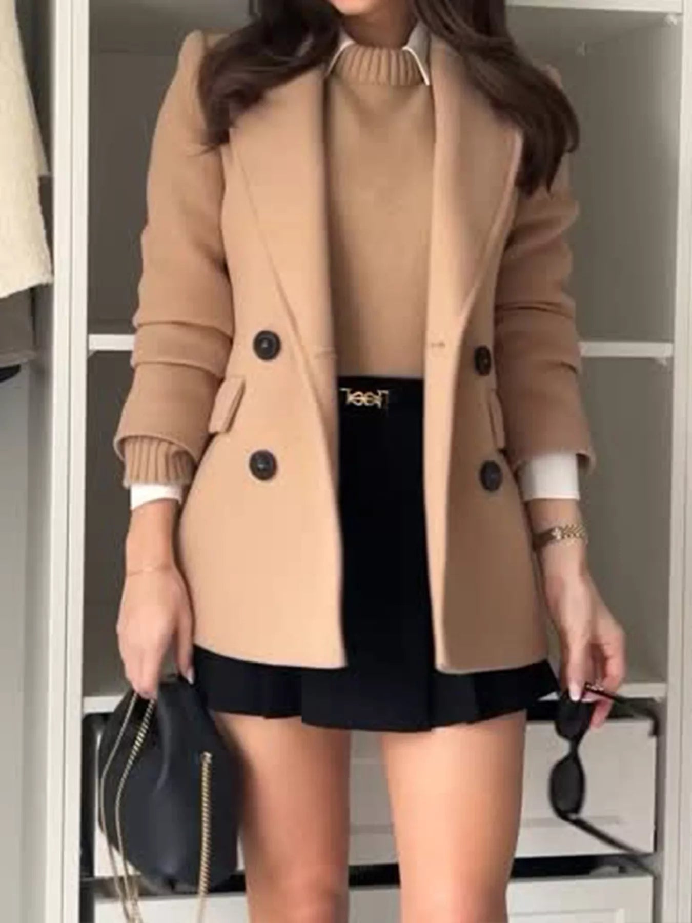 Lapel Collar Double - Breasted Blazer - DicartluzeDicartluze041c2141c77b4c7b926cca91f74627a0 - Max - Origin