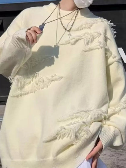 Men's Distressed Fringe Long Sleeve Sweater - DicartluzeDicartluzec77ac19e - 5d32 - 467f - b99f - cdee8849de20 - Max - Origin