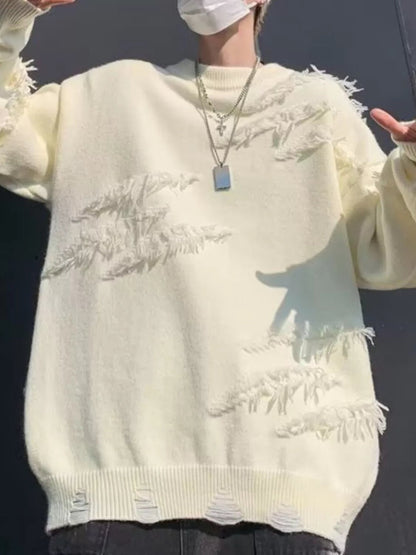 Men's Distressed Fringe Long Sleeve Sweater - DicartluzeDicartluze6fa517a2 - 6ad0 - 4bd5 - ab5d - 762c99cde5e8 - Max - Origin