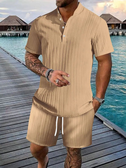Men's Full Size Button Detail Short Sleeve Top and Shorts Set Plus Size - DicartluzeDicartluze09cd3f3e - d6e3 - 48a0 - 97f2 - d8b168a87a1b - Max - Origin