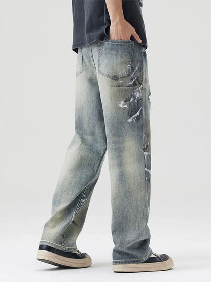 Men's Full Size Distressed Wide Leg Jeans Plus Size - DicartluzeDicartluze8b197bc6c1e148139388fc65046c340c - Max - Origin