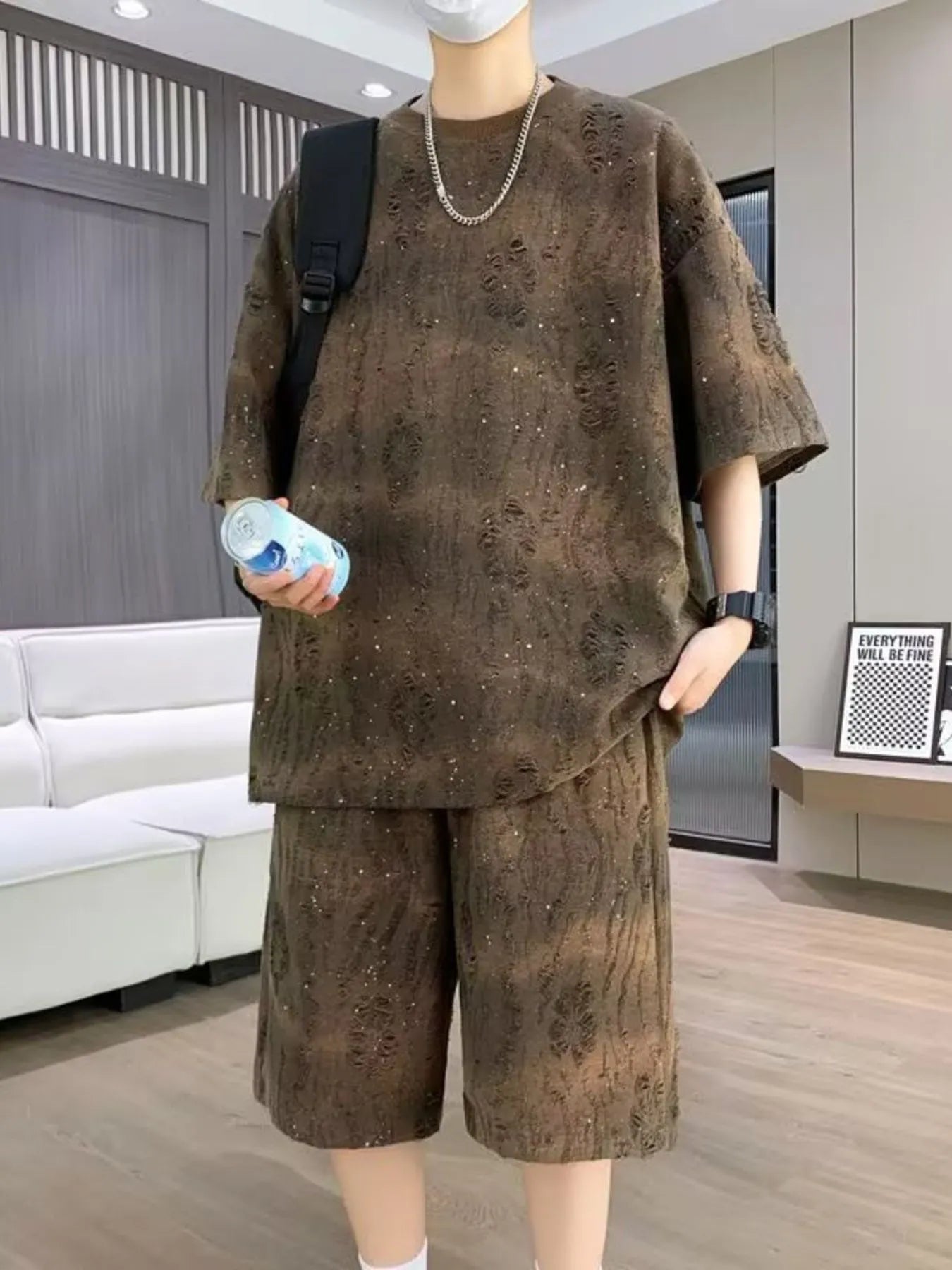 Men's Full Size Round Neck Half Sleeve Top and Shorts Set Plus Size - DicartluzeDicartluze44f71e91 - c2cc - 432c - 9dc3 - 7d47011f9127 - Max - Origin