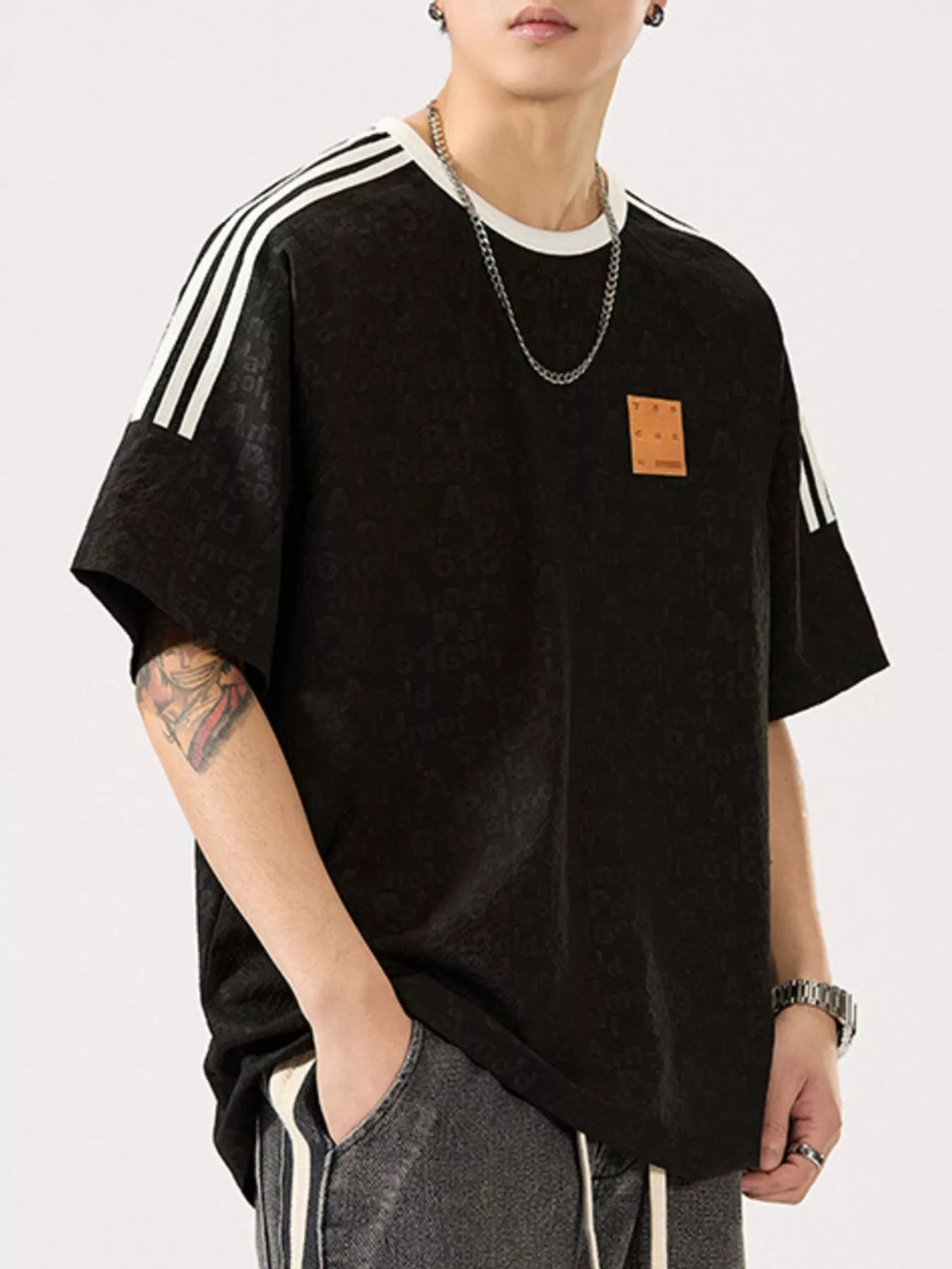 Men's Full Size Striped Shoulder Relaxed Fit T-Shirt Plus Size - DicartluzeDicartluze8fe859f9 - cde9 - 44bf - af7c - 9fc171a81fd0 - Max - Origin