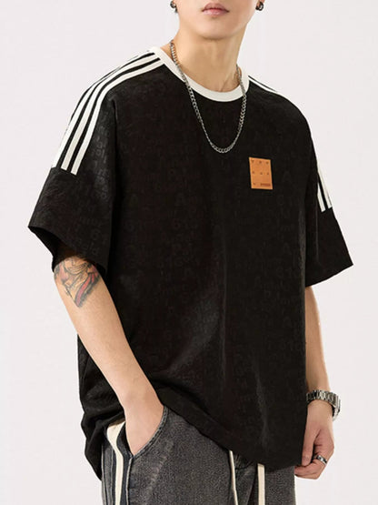 Men's Full Size Striped Shoulder Relaxed Fit T-Shirt Plus Size - DicartluzeDicartluze8fe859f9 - cde9 - 44bf - af7c - 9fc171a81fd0 - Max - Origin