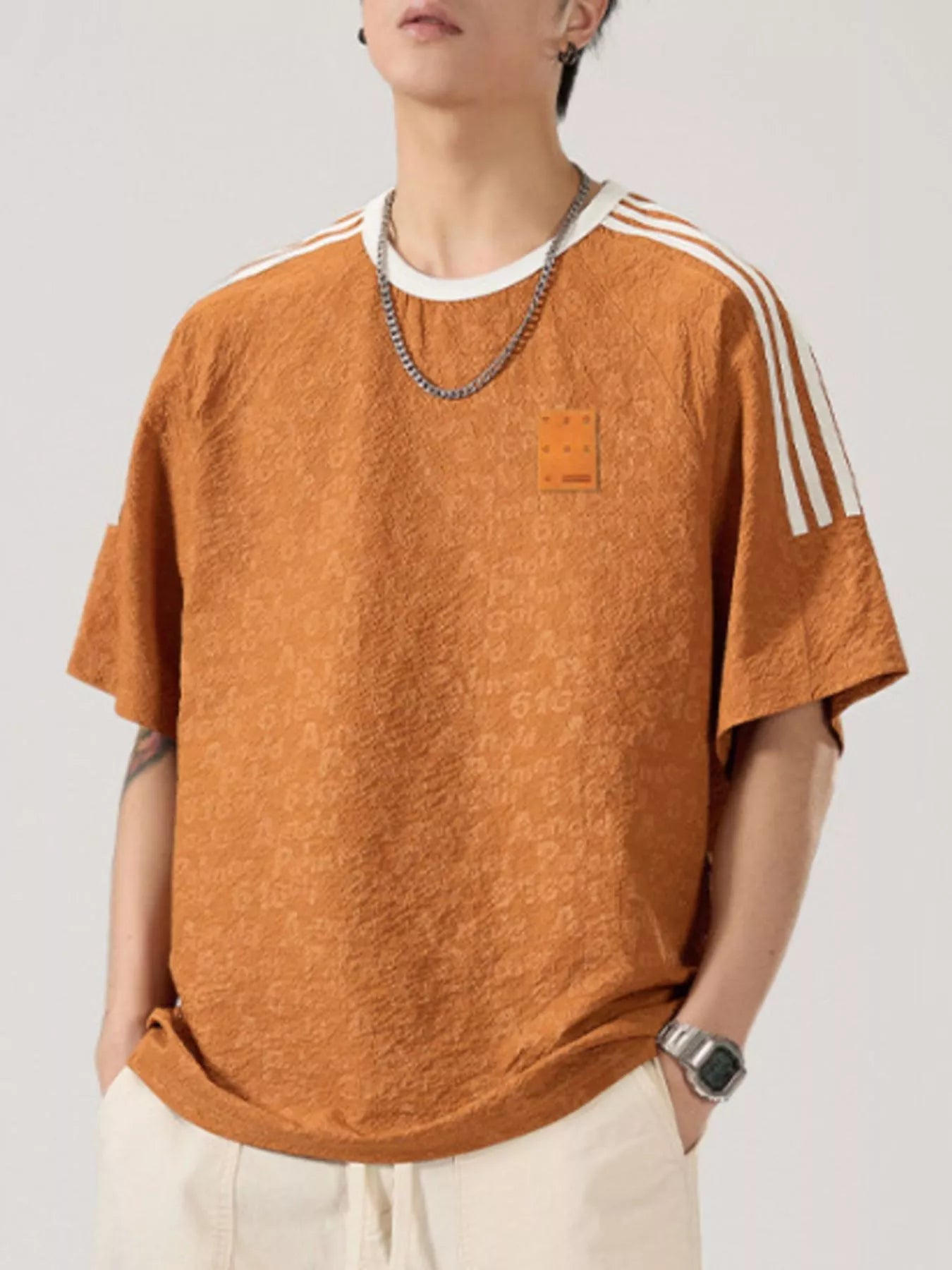 Men's Full Size Striped Shoulder Relaxed Fit T-Shirt Plus Size - DicartluzeDicartluzeedfef2d5 - cb44 - 490c - 82be - 42332110c5d1 - Max - Origin