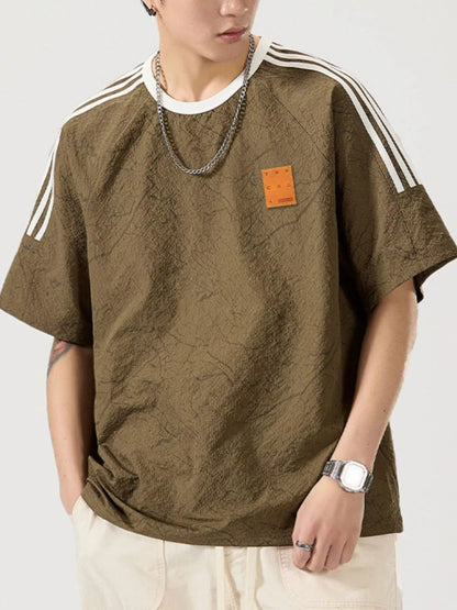 Men's Full Size Striped Shoulder Relaxed Fit T-Shirt Plus Size - DicartluzeDicartluzeb18b0a85 - 6144 - 4b14 - b21e - 8f4d4e2423c4 - Max - Origin