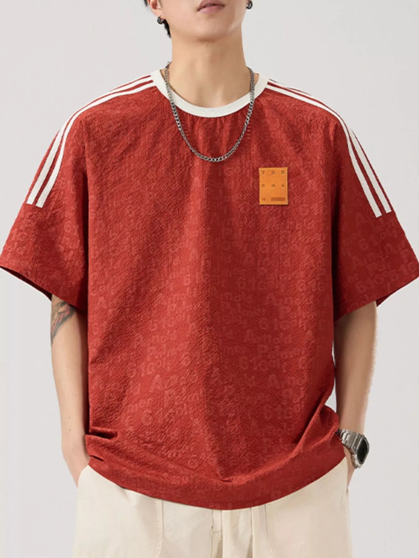 Men's Full Size Striped Shoulder Relaxed Fit T-Shirt Plus Size - DicartluzeDicartluze7972b151 - 7974 - 4231 - bbb5 - ae1bf5958537 - Max - Origin