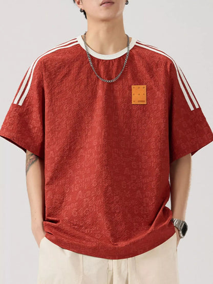 Men's Full Size Striped Shoulder Relaxed Fit T-Shirt Plus Size - DicartluzeDicartluze7972b151 - 7974 - 4231 - bbb5 - ae1bf5958537 - Max - Origin