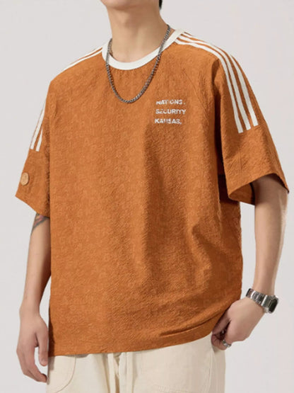 Men's Full Size Striped Shoulder Relaxed Fit T-Shirt Plus Size - DicartluzeDicartluzee0c9f3ac - eb84 - 4243 - 95d1 - eb2717262cd8 - Max - Origin