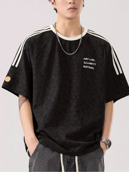 Men's Full Size Striped Shoulder Relaxed Fit T-Shirt Plus Size - DicartluzeDicartluzeeeae3f4e - 015d - 4209 - 97b9 - b312ce9a66dd - Max - Origin