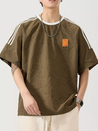 Men's Full Size Striped Shoulder Relaxed Fit T-Shirt Plus Size - DicartluzeDicartluzec553d870 - 97f9 - 4c36 - 9d74 - 89e97c451991 - Max - Origin