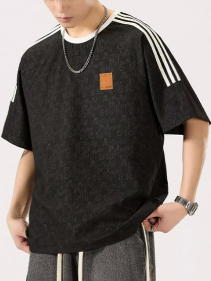 Men's Full Size Striped Shoulder Relaxed Fit T-Shirt Plus Size - DicartluzeDicartluzebec2beba - 5734 - 453b - abfe - be9e0ab3b782 - Max - Origin