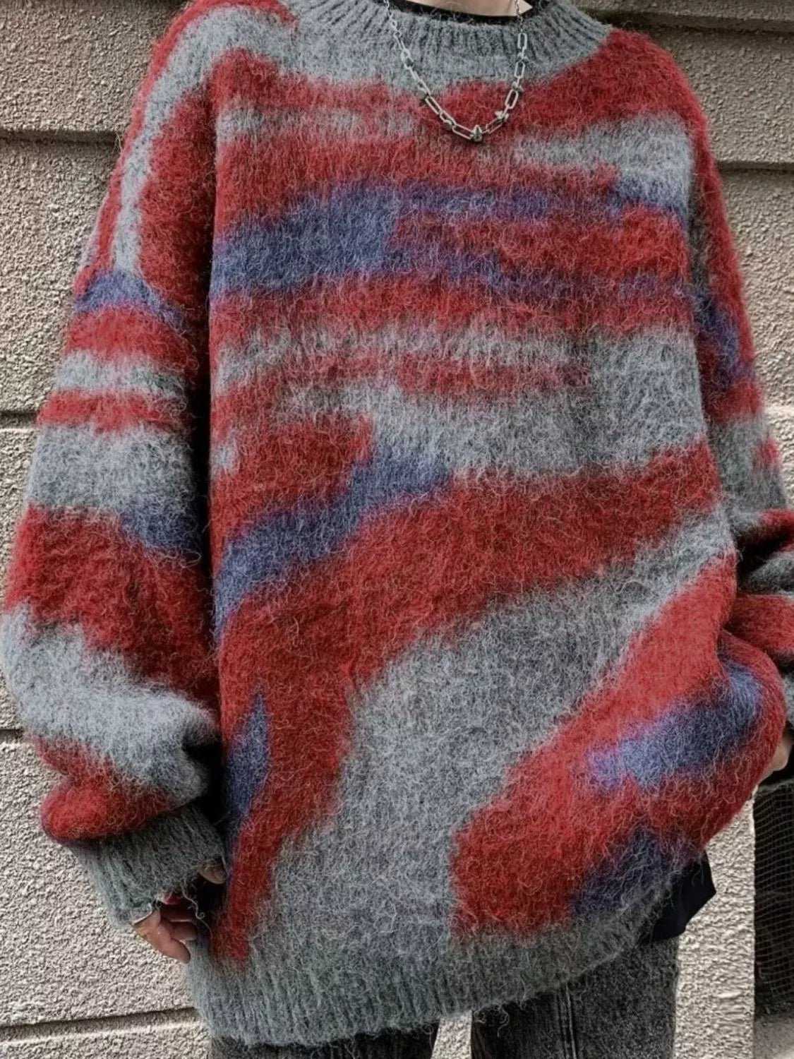 Men's Fuzzy Knit Long Sleeve Sweater - DicartluzeDicartluze7219b255 - 8afb - 4121 - ae56 - 8012902ade11 - Max - Origin