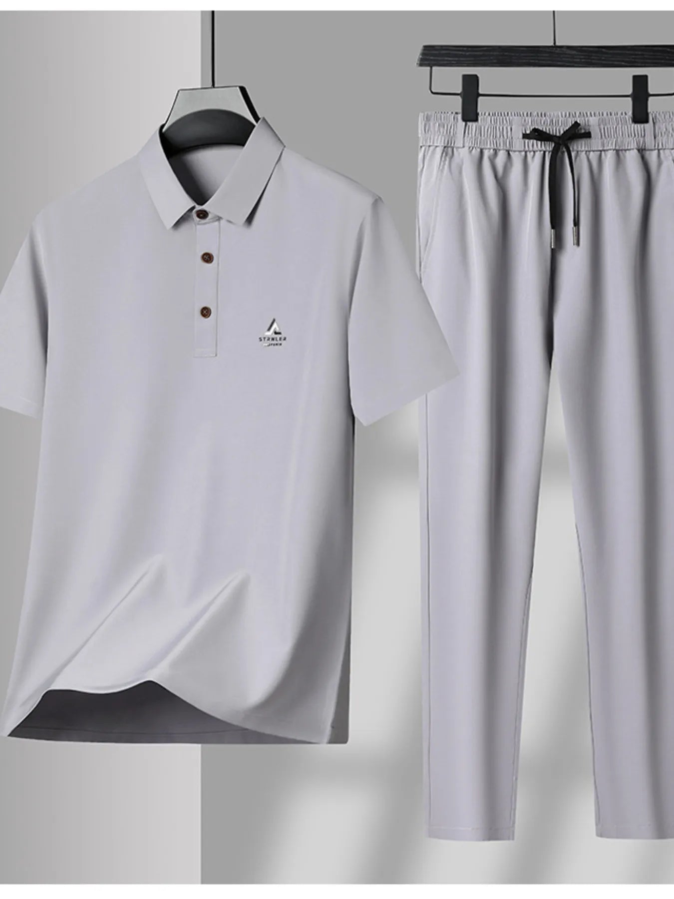 Men's Plus Size Button Detail Short Sleeve Polo and Pants Set - DicartluzeDicartluze6ce52055e185441f9b9330a13feb8869 - Max - Origin