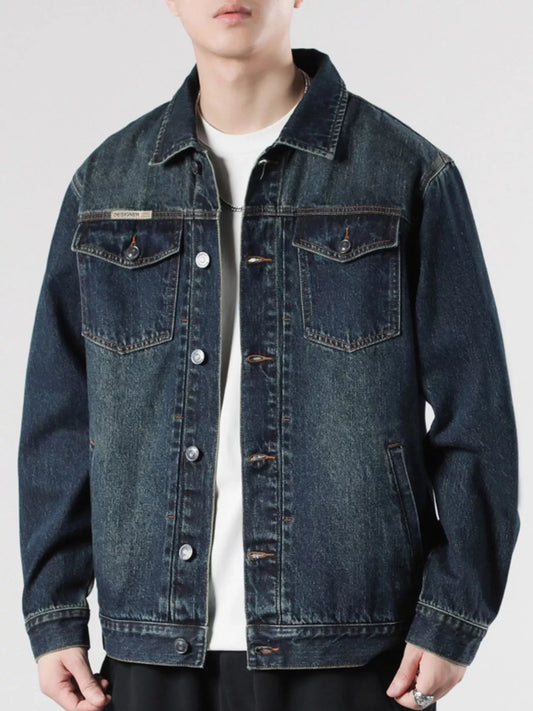 Men's Plus Size Button Up Wash Denim Jacket - DicartluzeDicartluzebf0e24be - 3916 - 43dc - a433 - 55a90e8cae19 - Max - Origin