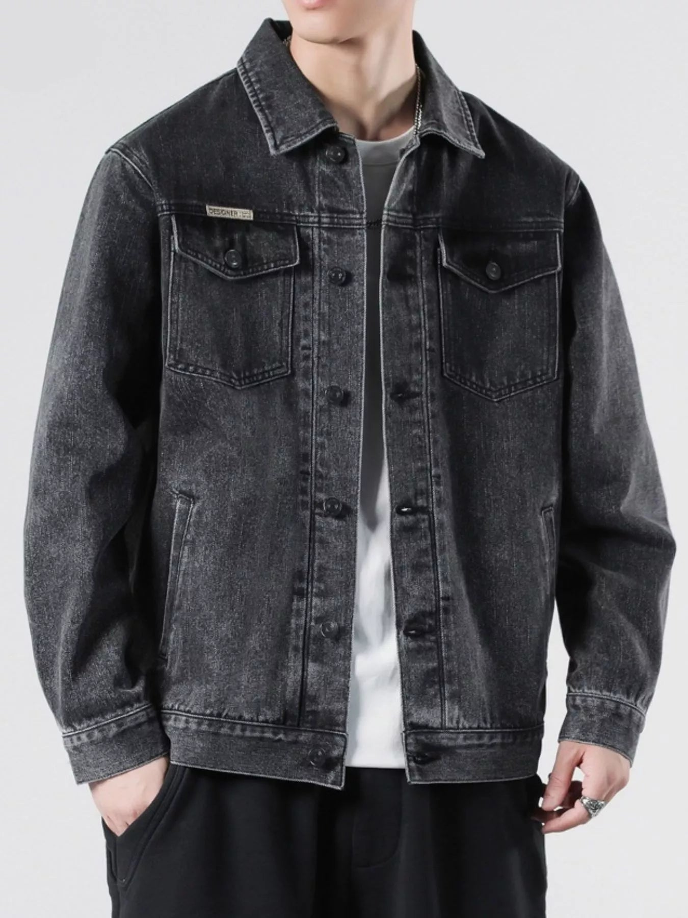 Men's Plus Size Button Up Wash Denim Jacket - DicartluzeDicartluzed822ab07 - 93f4 - 41fb - b7cf - a4833d0482ab - Max - Origin
